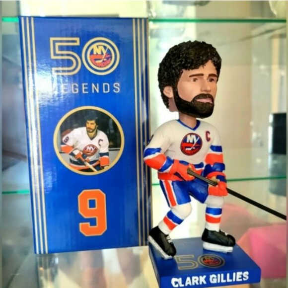 🎄🎄🎁NHL New York Islanders Clark Gillies Bobblehead New In Box✨️✨️ - Picture 1 of 4